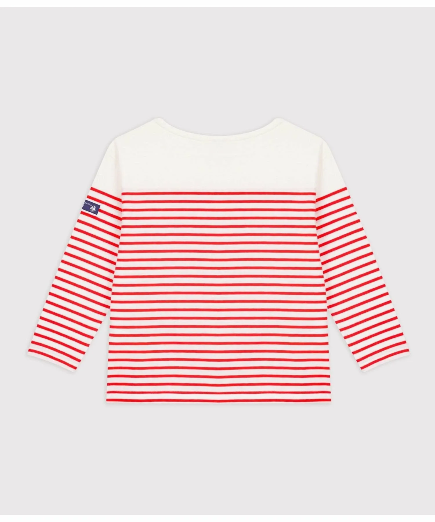 Пуловер Marinière с длинными рукавами PETIT BATEAU, Off-white/Red — фото 4
