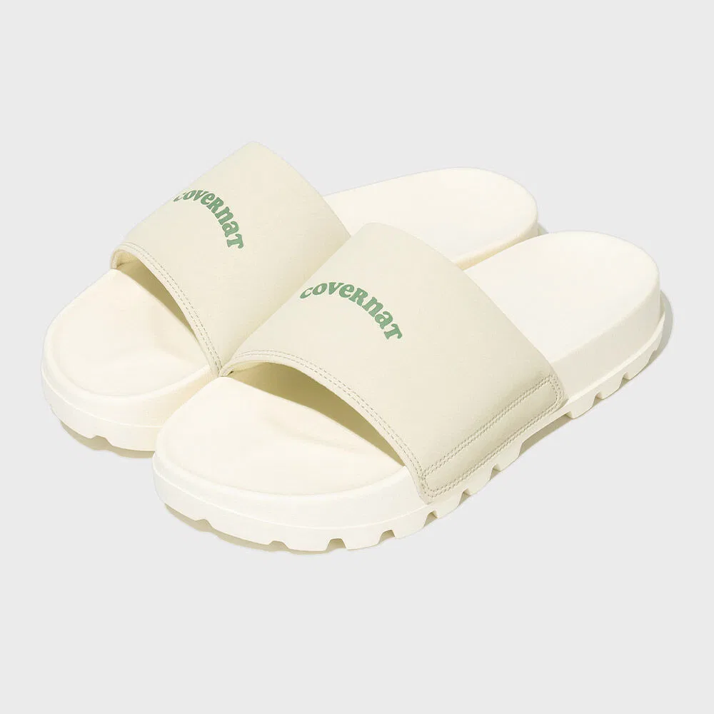 Женские слайды Clover Heart Label цвета экрю от Covernat Woman