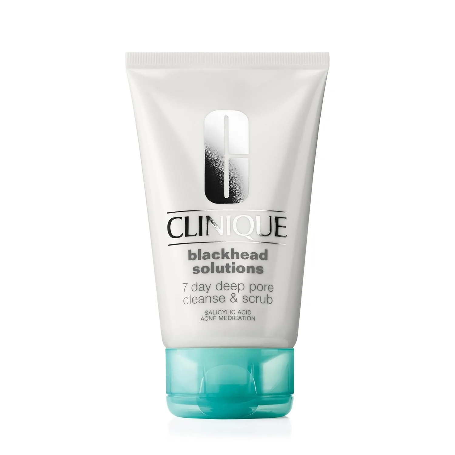 Clinique Blackhead Solutions 7 Day Deep Pore Cleanse & Scrub, Ежедневное очищающее средство для лица, скраб с салициловой кислотой и витамином Е для всех типов кожи, 120 мл 124 мл (1 шт.)