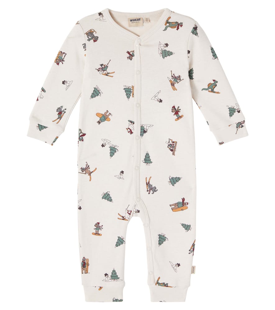 

Детский комбинезон Bendji из хлопка с принтом Wheat, Offwhite Winterland