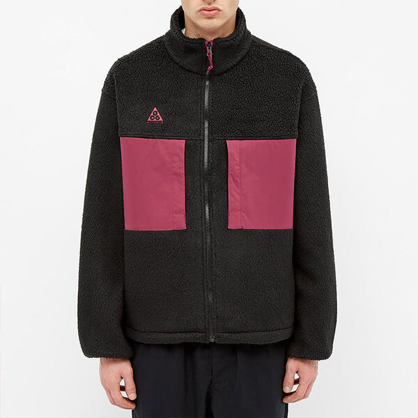 Куртка Nike ACG Colorblock Athleisure Casual Sports Stay Warm Fleece Stand Collar Jacket Black, черный — фото 2
