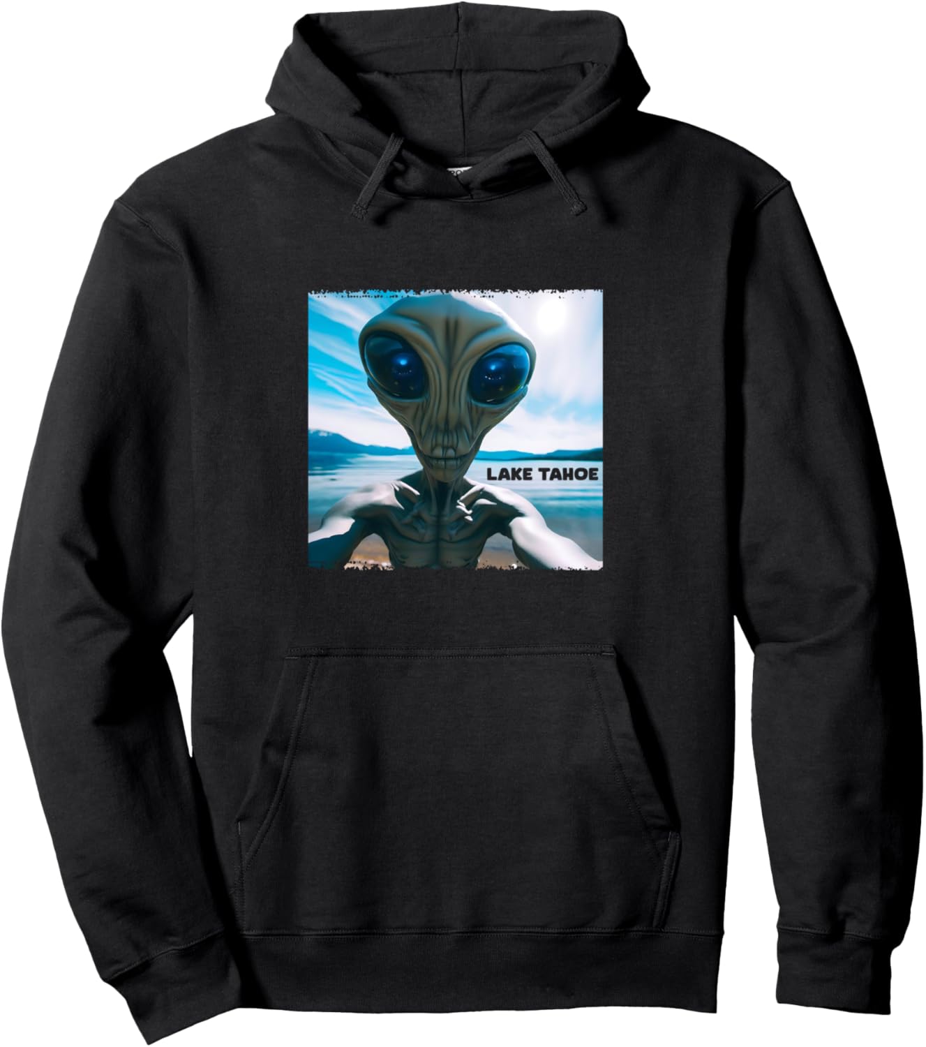 

Худи с изображением инопланетного существа с озера Тахо для селфи Lake Tahoe Collection !!, черный