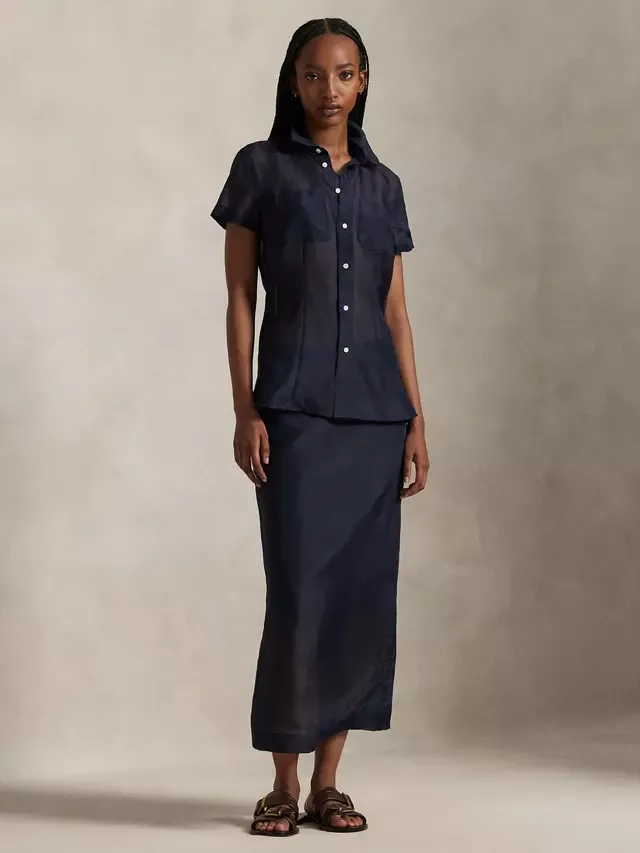 Блузка Polo из тканого шелкового органза Ralph Lauren — фото 3
