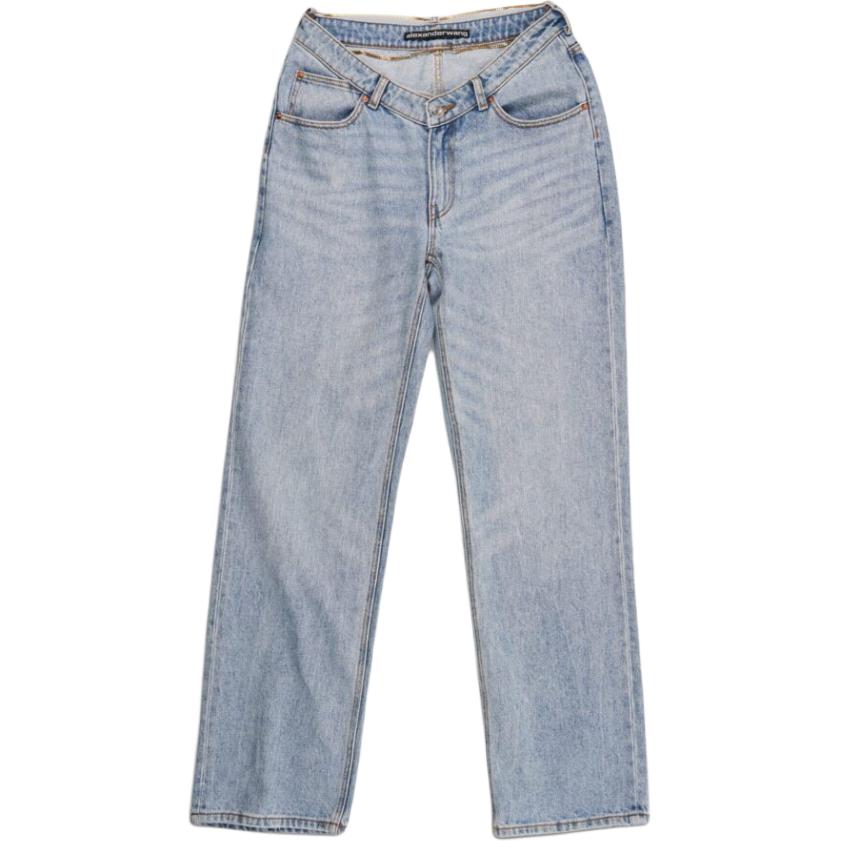 

Джинсы прямого кроя с цепью Alexander Wang, синие