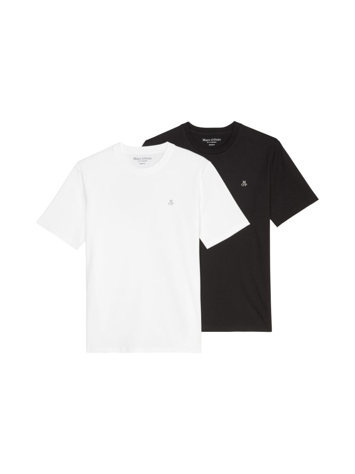 

Футболка Marc O'Polo Doppelpack Rundhals-T-Shirts regular, цвет 2er Pack/black + white