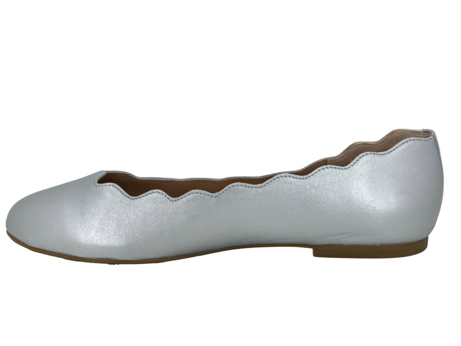 Женские балетки Jigsaw серебристого цвета French Sole — фото 3