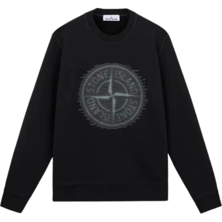 

Compass Detailed Crewneck Sweatshirt STONE ISLAND, черный