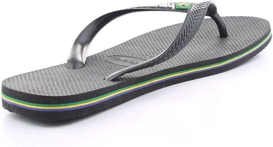 Черные резиновые сандалии с логотипом Brasil для мужчин от HAVAIANAS — фото 4