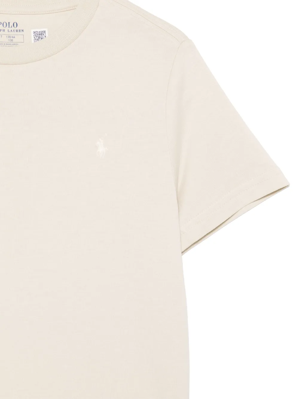 Футболка с вышивкой Polo Pony Polo Ralph Lauren Kids, светло-бежевый — фото 3