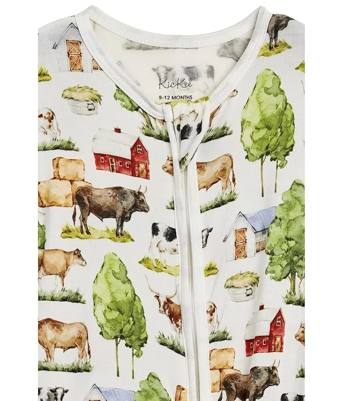 Пижама-комбинезон с принтом Footie Kickee Pants Kids, Spring Sky Floral Vines — фото 3