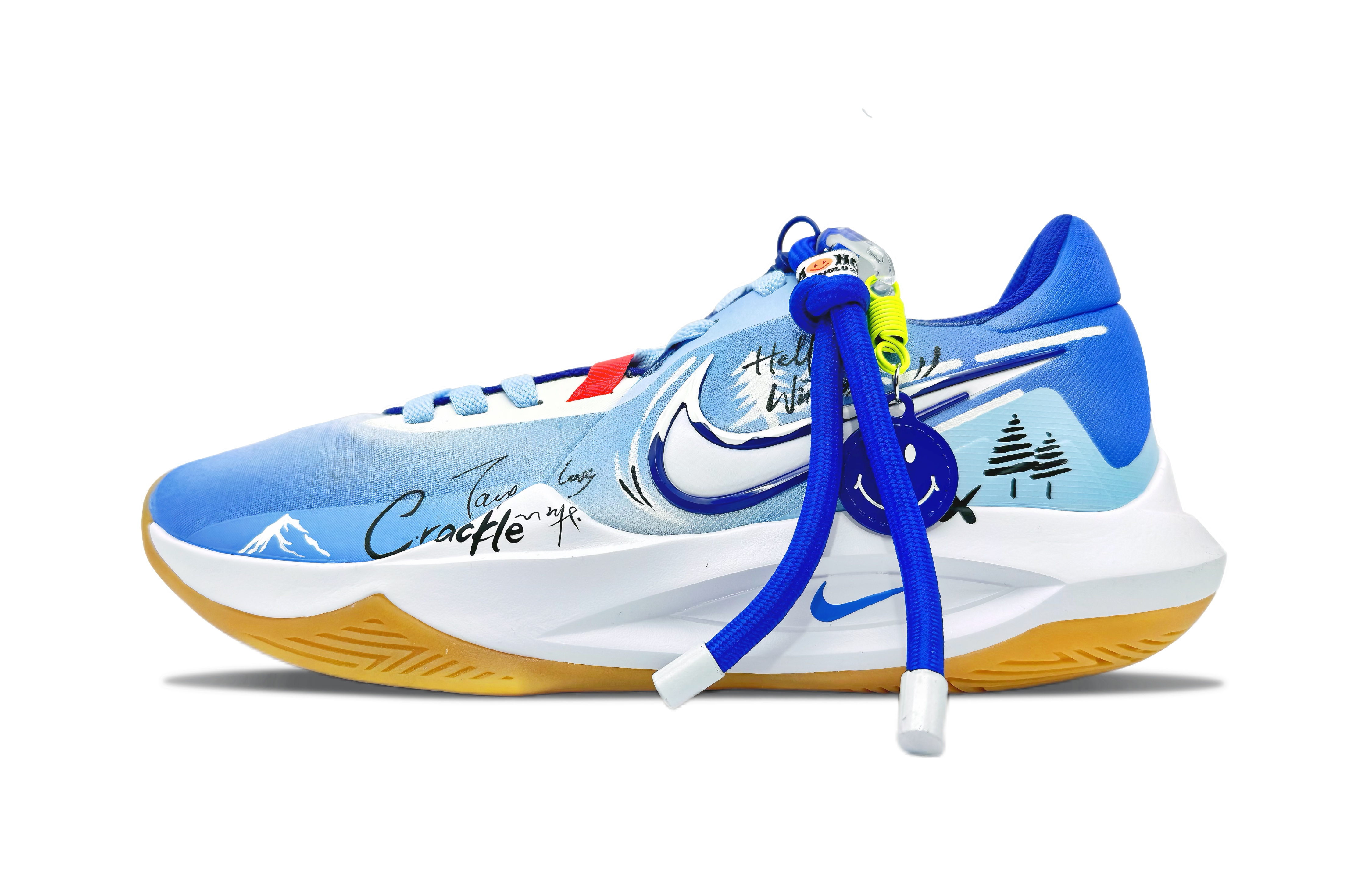 

Nike Баскетбольные кроссовки Precision 6 с низким верхом, противоскользящие, мужские, сине-белые