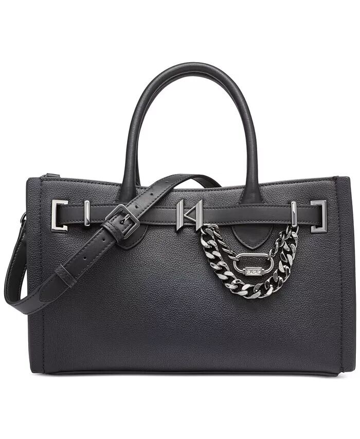

Вишнёвая кожаная сумка-портфель Karl Lagerfeld Paris, серый