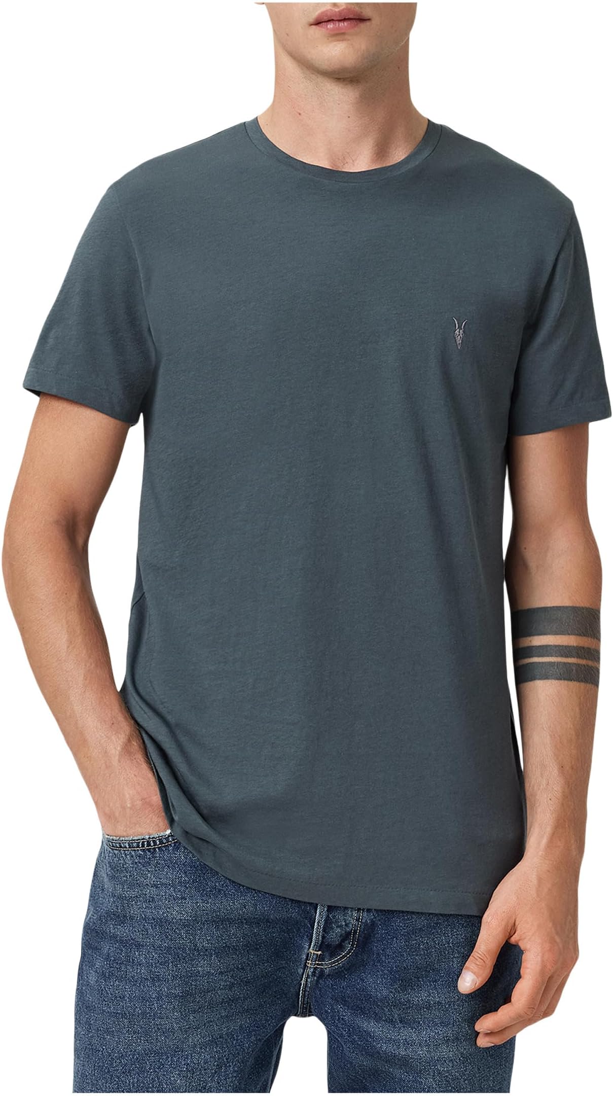 

Футболка AllSaints Tonic Short Sleeve Crew, цвет Sunil Blue