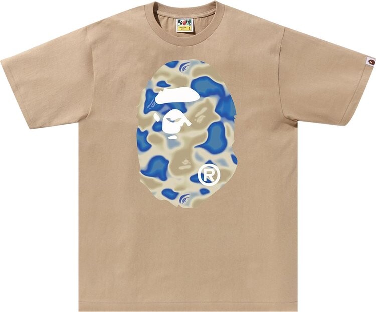 

Футболка BAPE Liquid Camo Big Ape Head 'Beige', загар