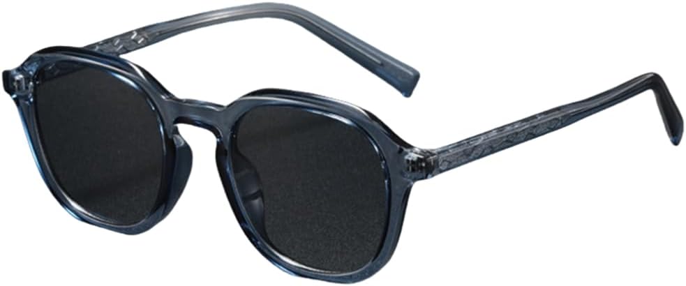 

Модные элегантные солнцезащитные очки для мужчин и женщин, сверхлегкая металлическая оправа эллиптической формы, для активного отдыха, вождения и защиты от ультрафиолета VFDHN, Clear Blue