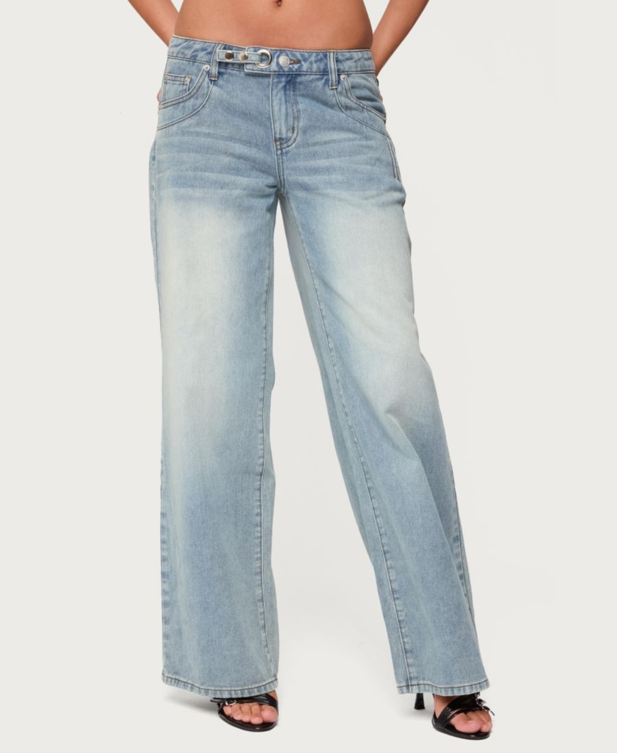 

Женские джинсы Celia Grommet Washed Low Rise Edikted, Light-blue