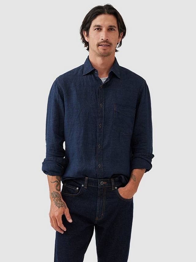 

Kingswell Slim Fit рубашка с длинным рукавом из льна Rodd & Gunn, Raw Indigo