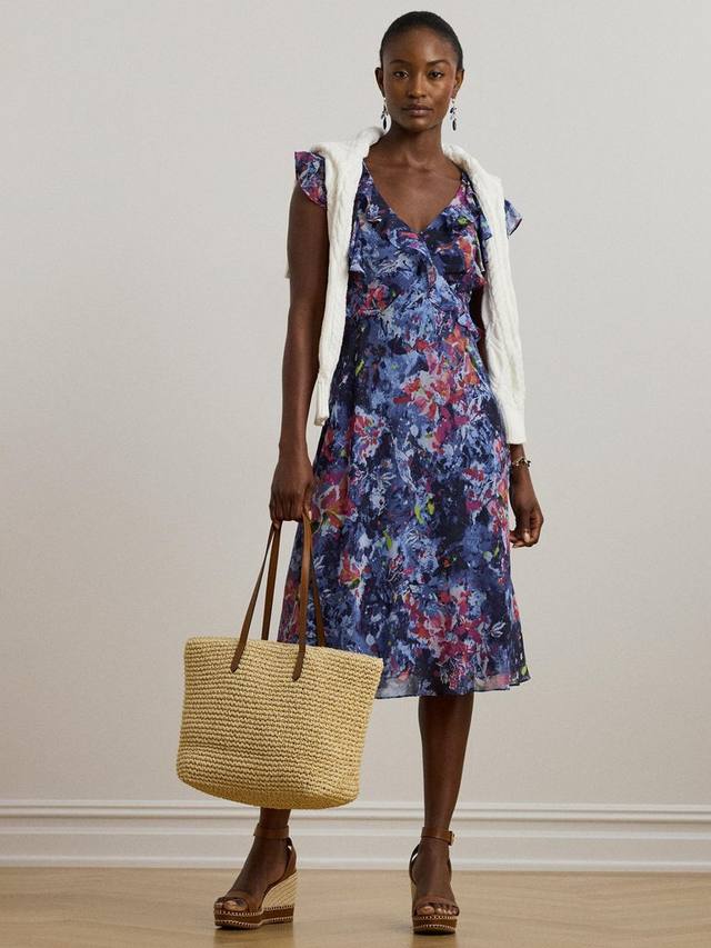 

Платье миди Lauren Taralee с абстрактным принтом Ralph Lauren, Blue Multi