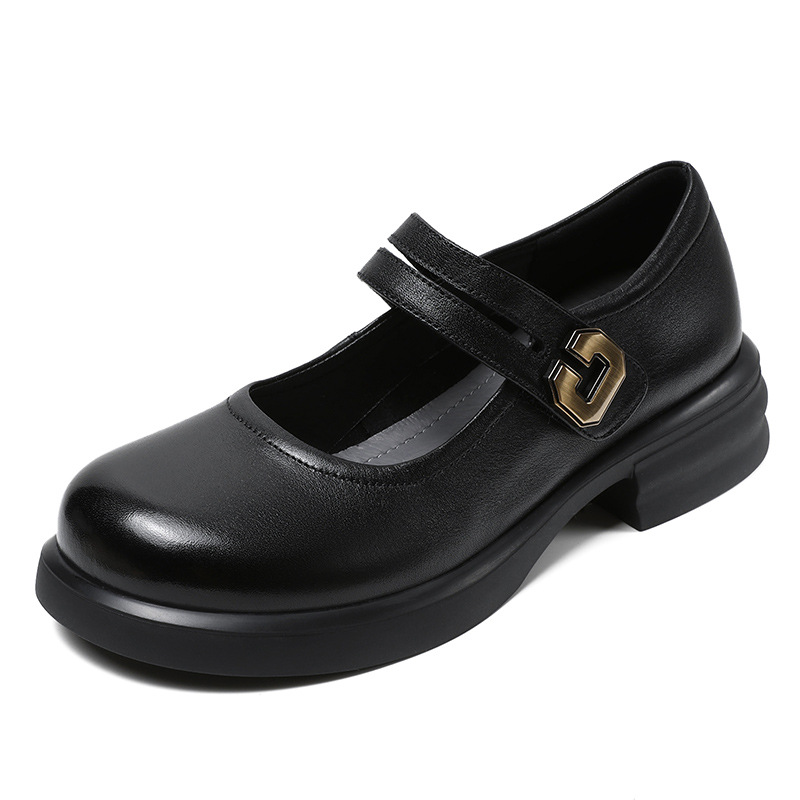 Туфли Мэри Джейн на блочном каблуке 3,5 см женские Devanro, Black