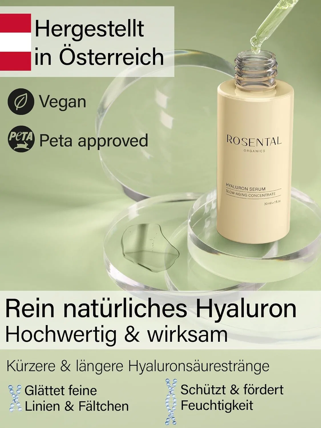 Сыворотка Rosental — Высококонцентрированная органическая гиалуроновая «Hyaluronic Serum» от Organics, 30 мл — фото 3