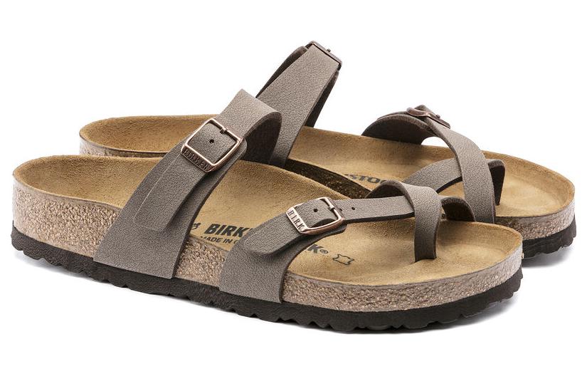 Майяри Кожаные Сандалии Birkenstock, Коричневый — фото 4