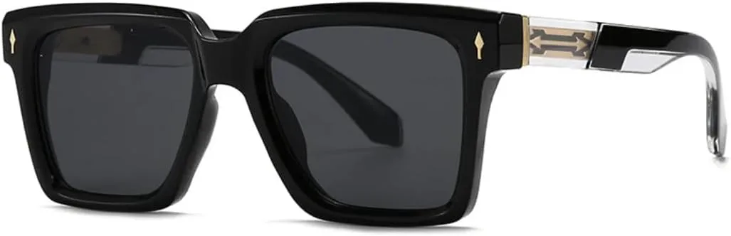 

Винтажные солнцезащитные очки с заклепками для мужчин, защита от УФ-излучения UV400, модные градиентные очки для женщин, роскошные очки VFDHN, Black Grey