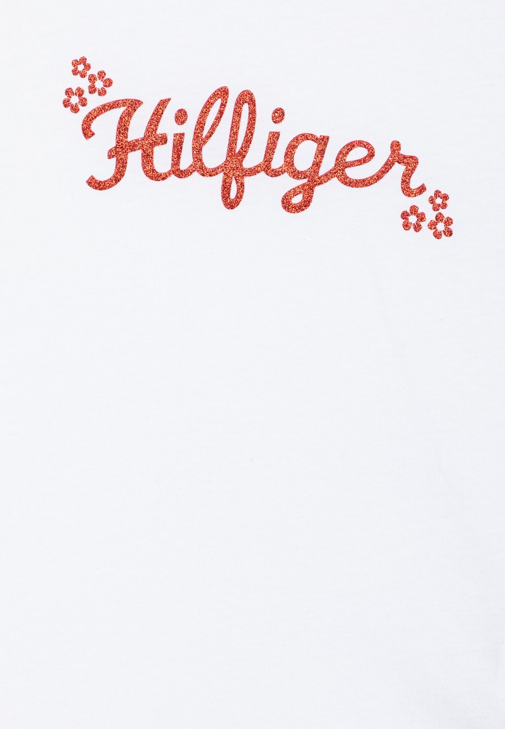 

Футболка с набивным рисунком Flower Glitter Tee Tommy Hilfiger, белая