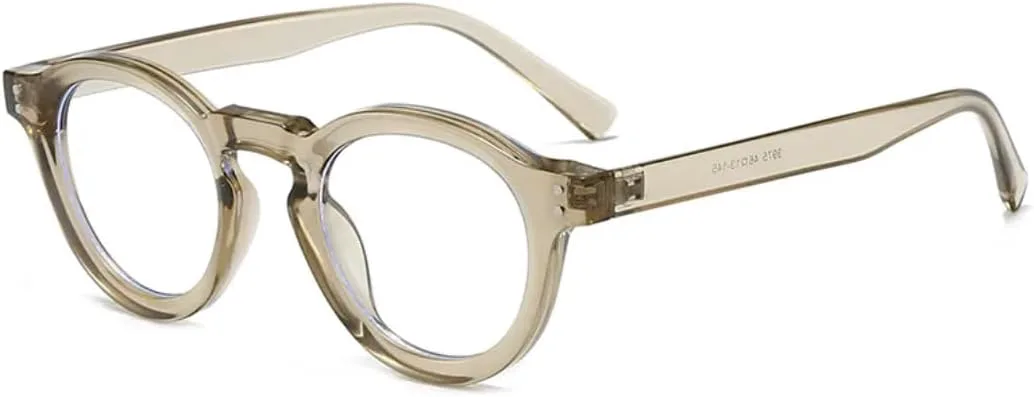 

Классические винтажные круглые солнцезащитные очки с заклепками для женщин и мужчин, роскошные очки с защитой от УФ-излучения UV400 HHZZYVY, Light Tea Clear