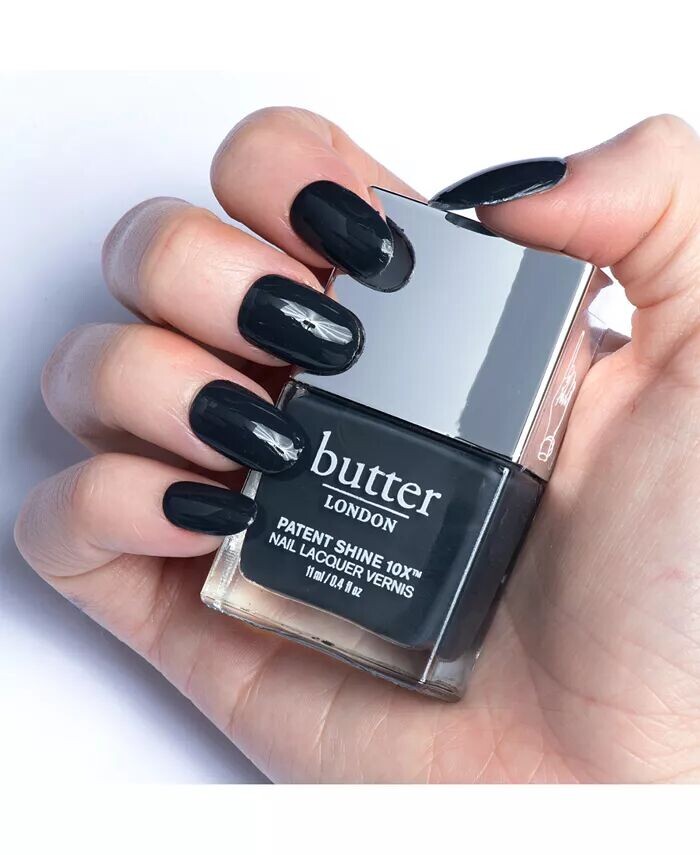 Лак для ногтей Patent Shine 10X, 0,4 унции Butter London, цвет Earl Grey (almost black crème) — фото 3