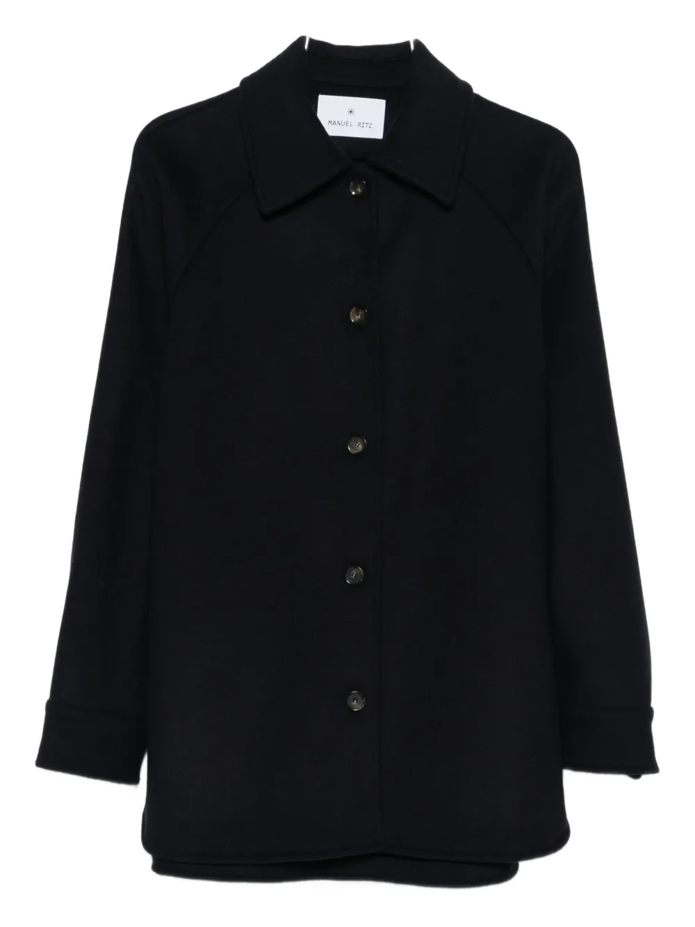 

Пальто из шерстяной смеси на пуговицах Manuel Ritz, синий