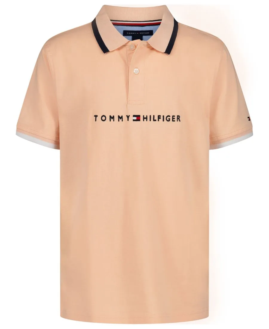 Поло-рубашка Tomas Tipped для мальчиков 8-20 лет Tommy Hilfiger, Peach Parfait