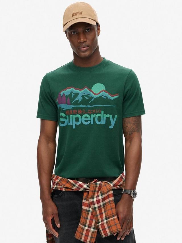 

Графическая футболка с надписью great outdoors Superdry, цвет Bengreen Marl