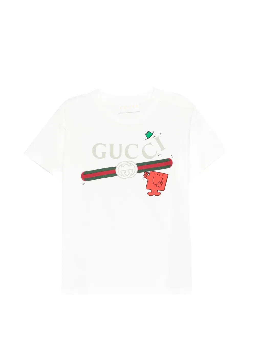 Футболка с логотипом и графическим рисунком Gucci Kids, белый