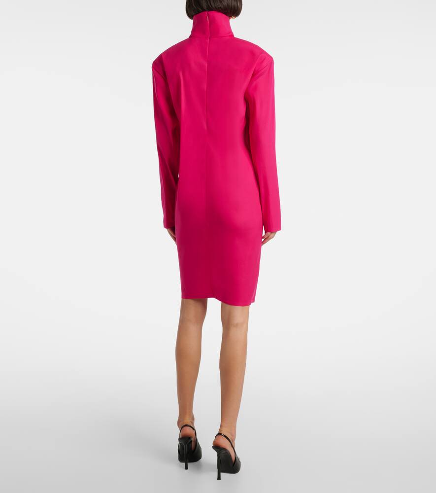 Шёлковое миди-платье с добавлением других тканей Saint Laurent, Magenta — фото 3