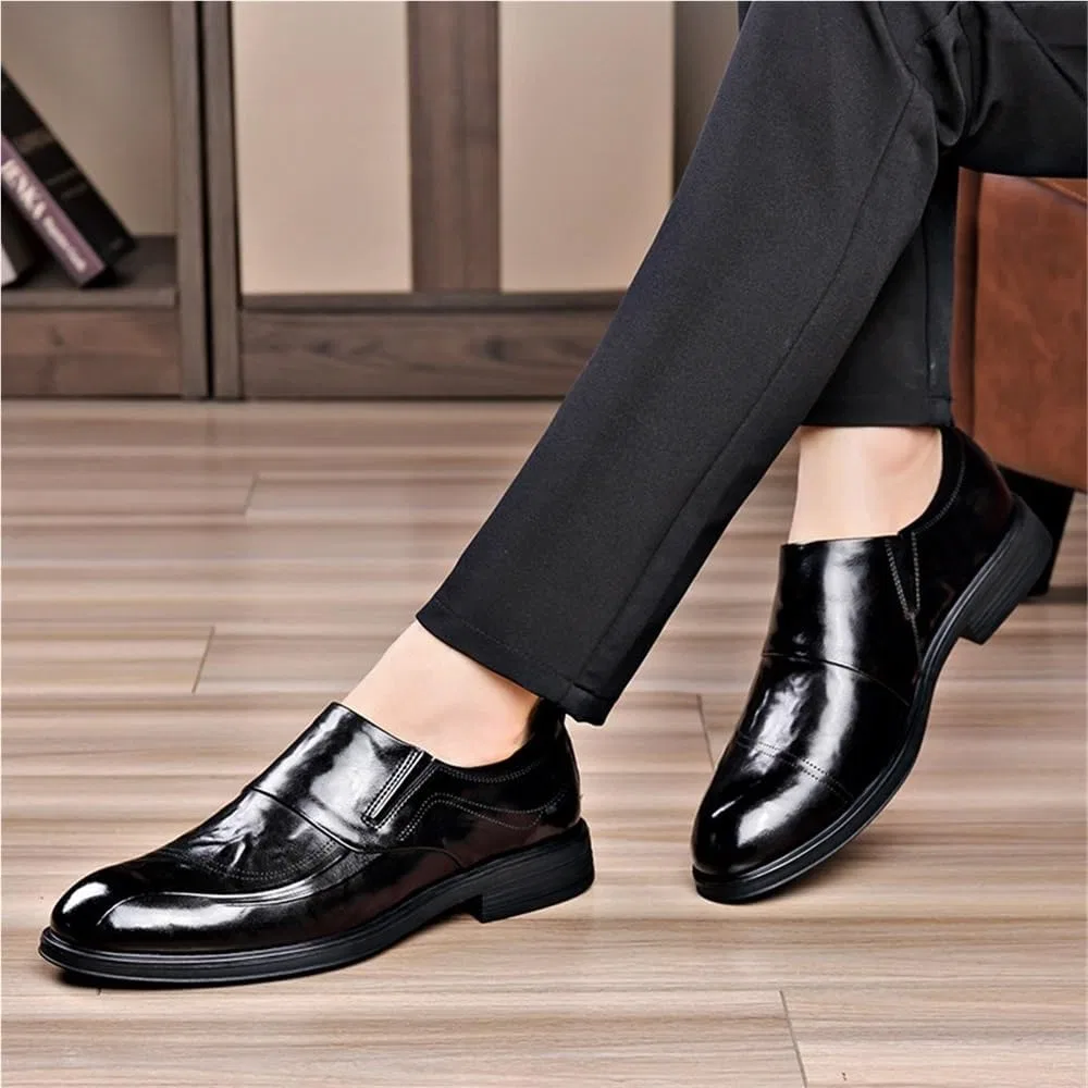 Мужские лоферы из натуральной кожи, Slip-on, Black UOPYNE — фото 3