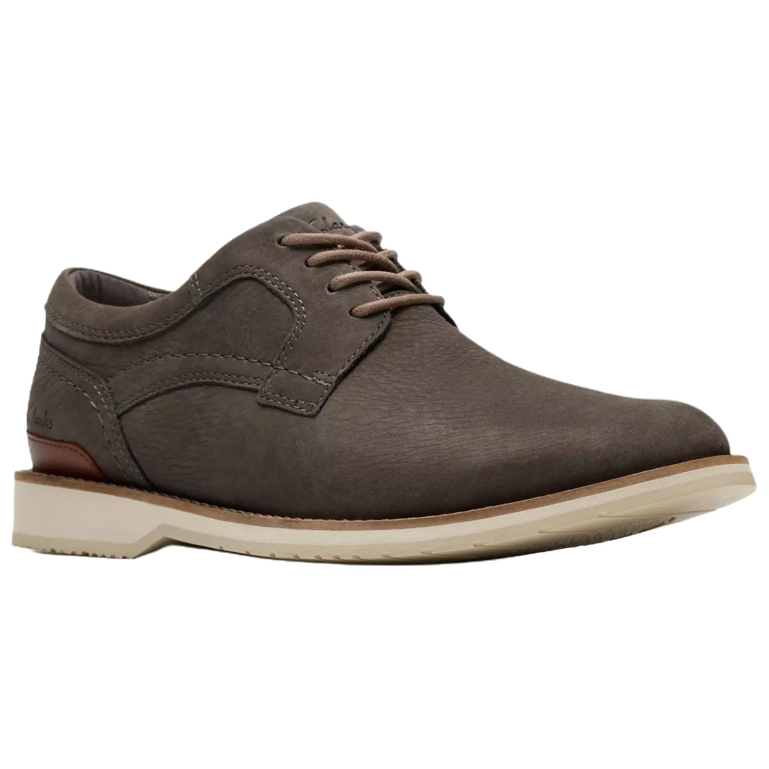 Clarks Кожаные повседневные туфли Monahan Plain Nubuck для мужчин, коричневые — фото 3