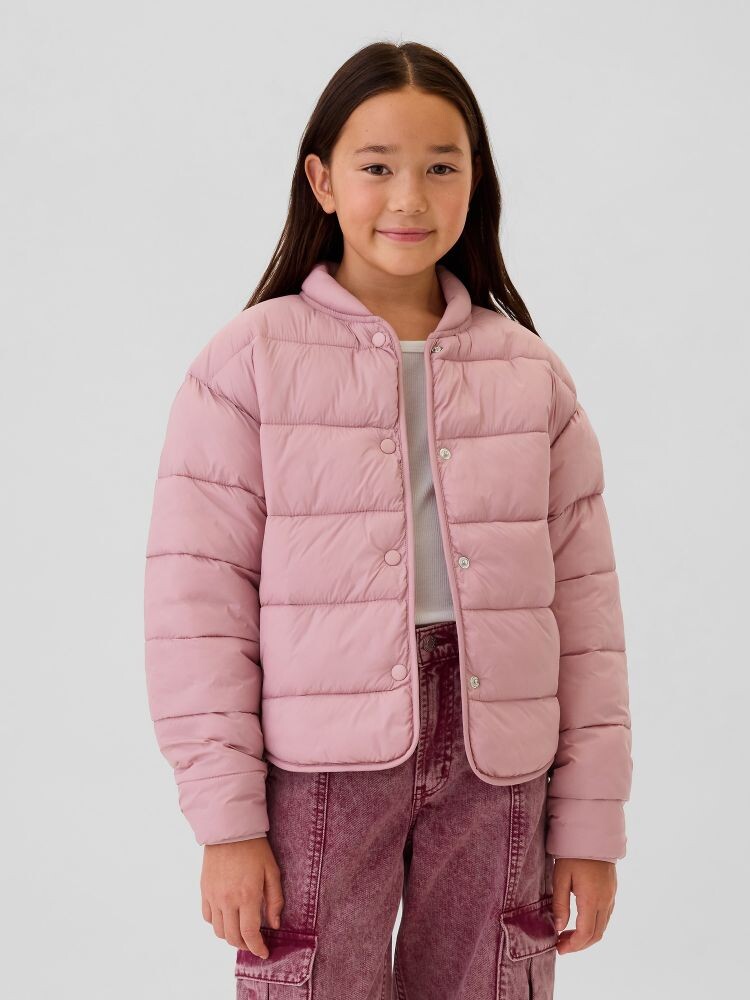 

Детский стеганый бомбер Gap, розовый