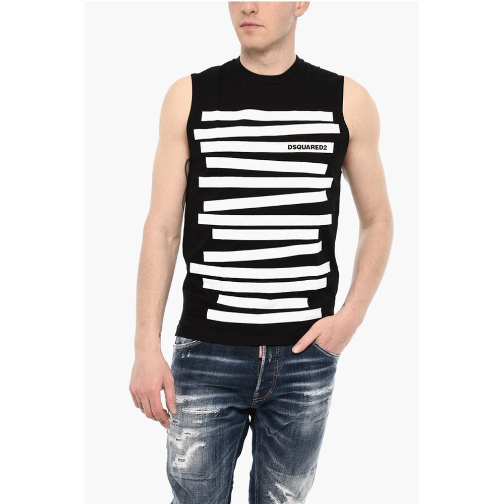 

Двухцветная майка с круглым вырезом Dsquared2, Black and White
