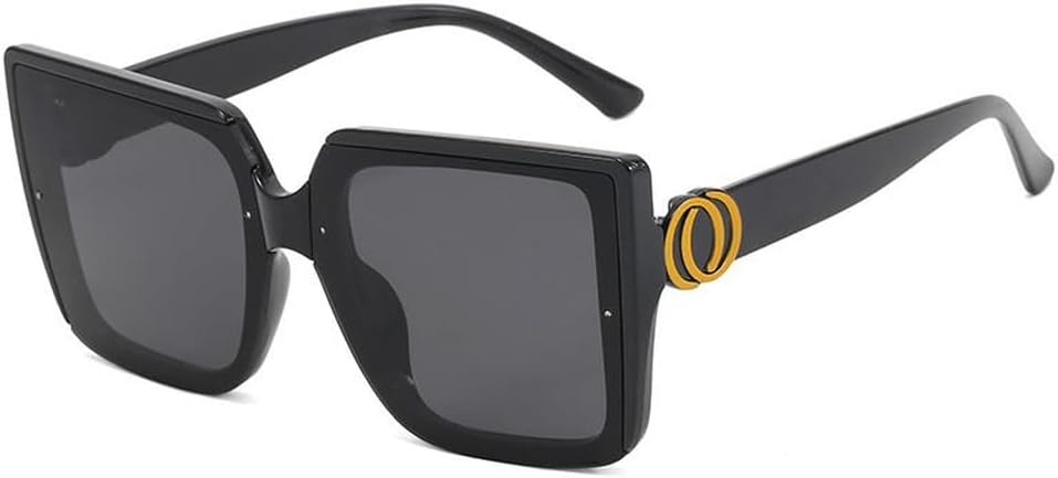 

Солнцезащитные очки с крупной оправой для женщин, защита от УФ-излучения UV400, женские солнцезащитные очки для вождения и путешествий, черные и серые MTZJH, One Color