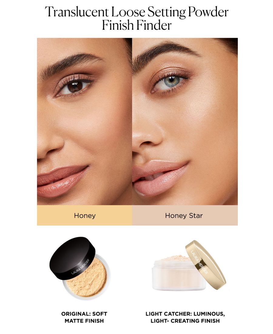 Полупрозрачная рассыпчатая фиксирующая пудра - Light Catcher Laura Mercier, цвет honey star — фото 4