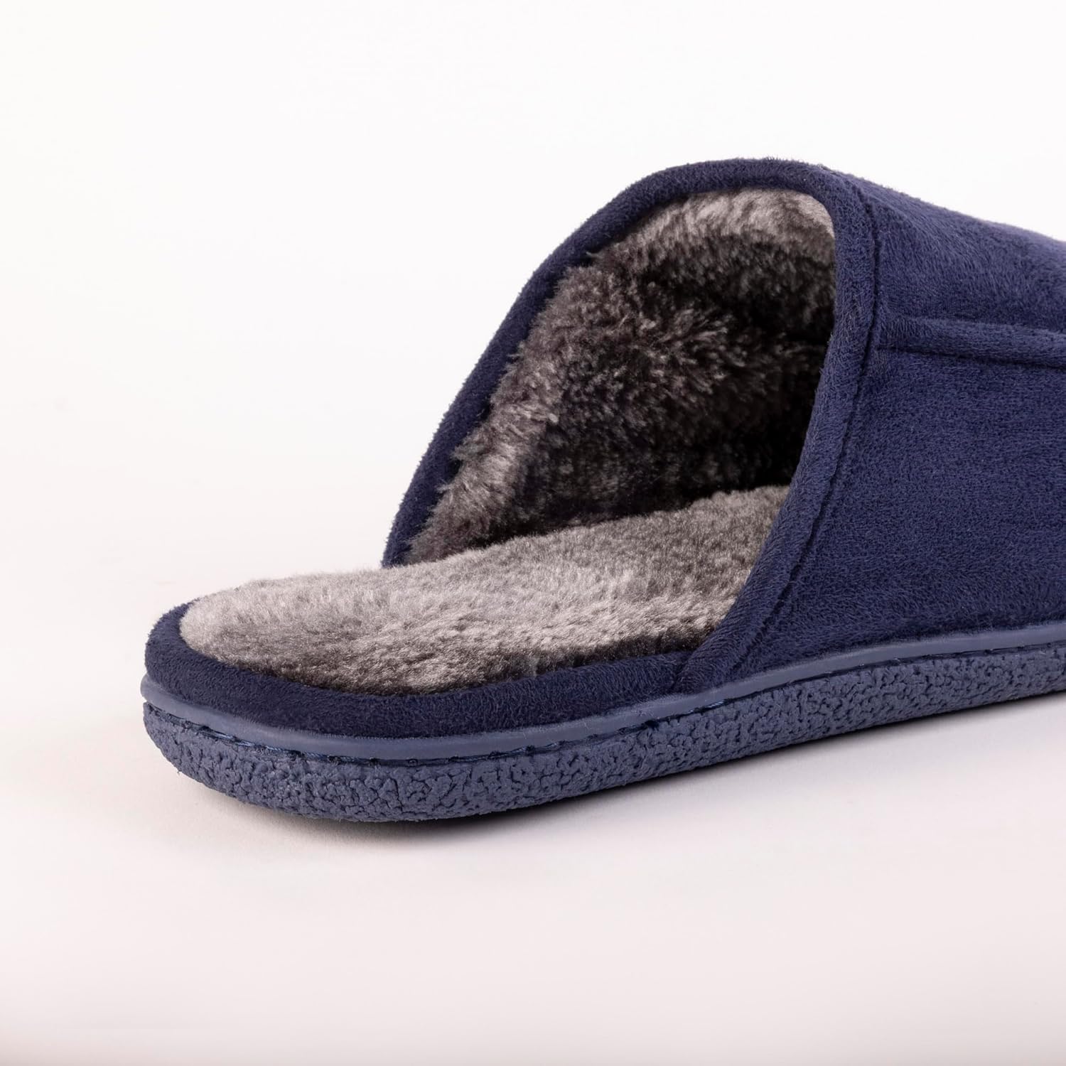Мужские домашние тапочки EUROPEAN SOFTEST с высокой плотностью пены памяти 80D, для дома и улицы, с легким заходом, сабо, темно-синий — фото 4