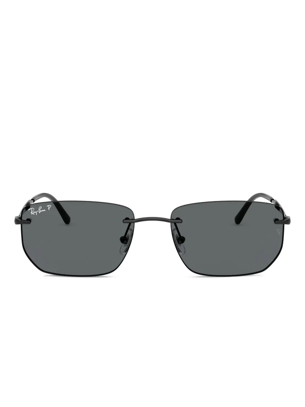 

Солнцезащитные очки в безободковой прямоугольной оправе Ray-Ban, черный