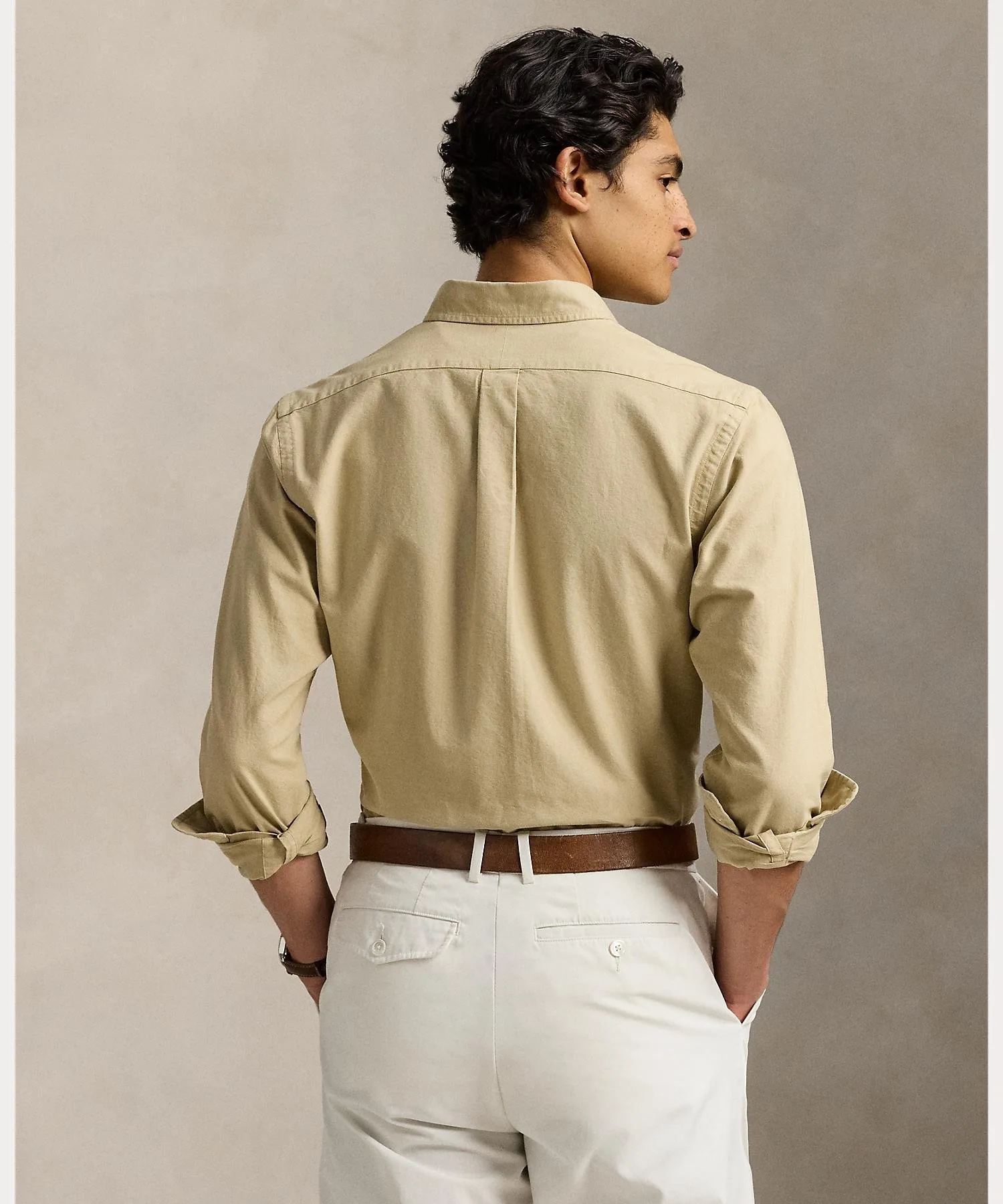 Классическая рубашка Оксфорд из ткани, окрашенной в готовом виде. Polo Ralph Lauren, 250 Brown — фото 4