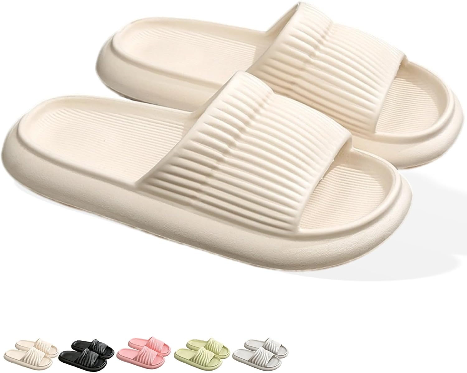 

Тапочки Cloud Slides для женщин и мужчин. Мягкие, удобные, расслабляющие тапочки Cloud Slips с нескользящей толстой подошвой. Легко чистятся, подходят для душа, летнего плавания, пляжа, дома и на улице Iwhgrmp, белый