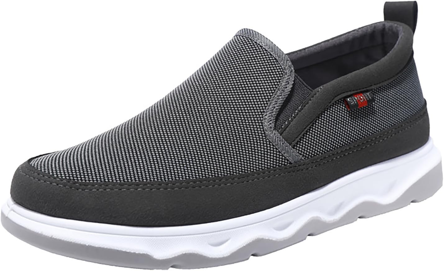 

Мужские спортивные кеды из ткани, повседневная корейская версия модной дышащей обуви на лето для мужчин, удобные слипоны Generic, серый