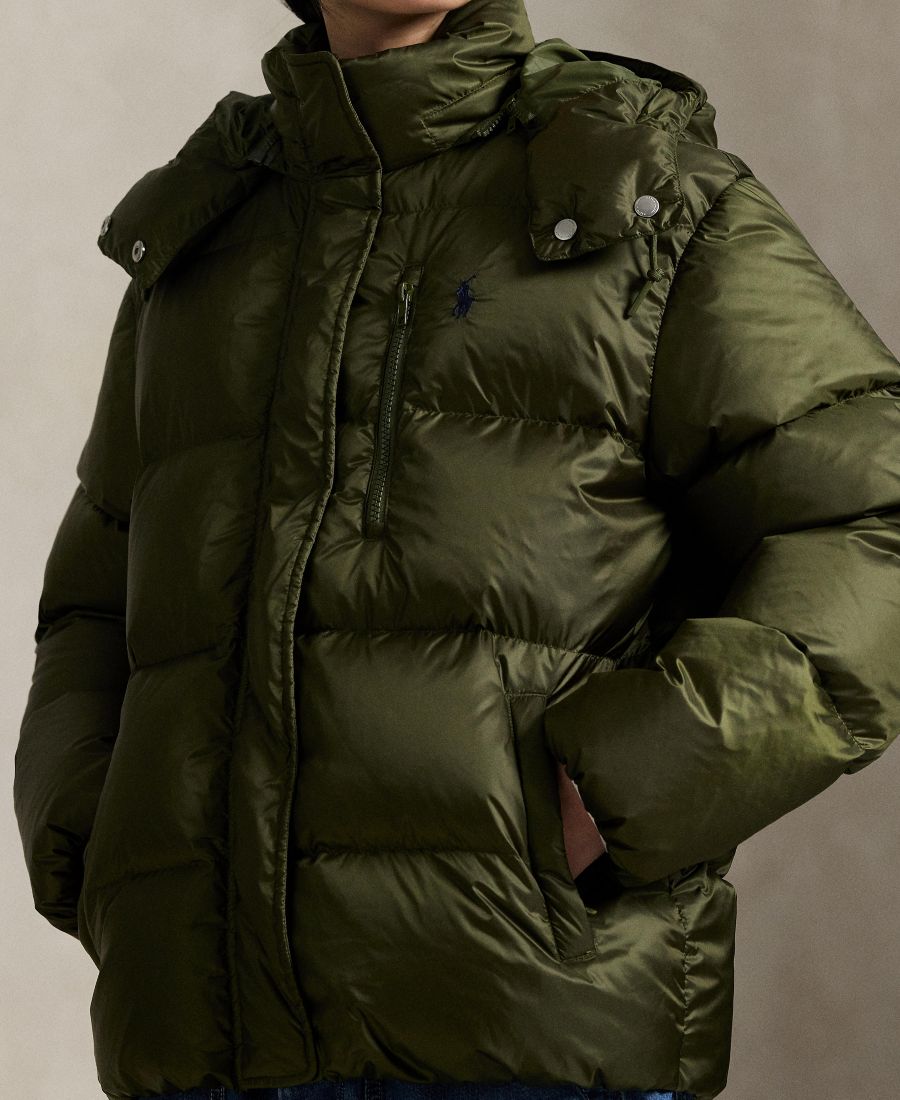 Женская водоотталкивающая стеганая куртка с длинными рукавами Polo Ralph Lauren, New Olive — фото 4