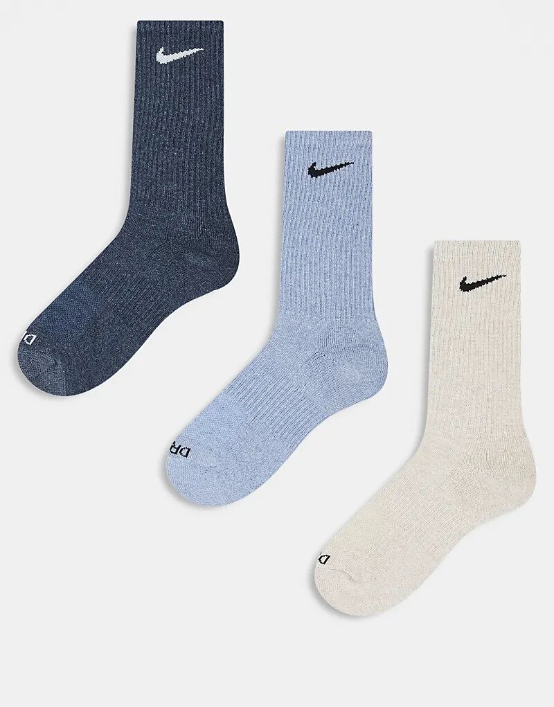 

Носки Everyday Cushioned Plus, 3 пары, синего и бежевого цвета Nike Training