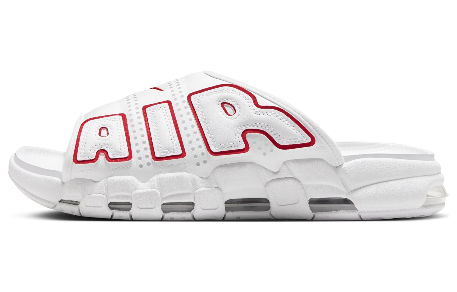 Шлепанцы унисекс Nike Air More Uptempo, White/Red