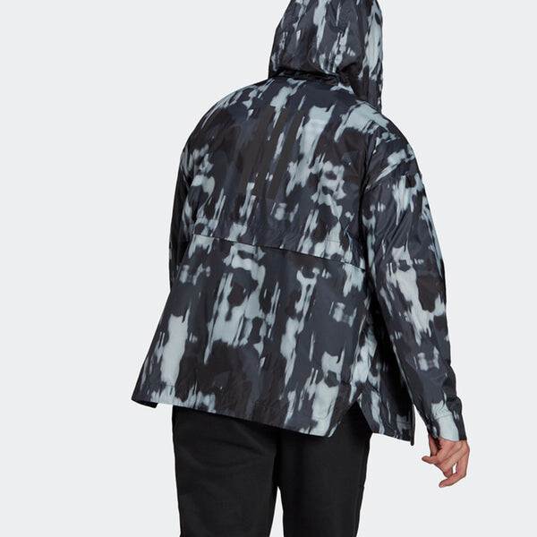 Куртка adidas Urban Aop WR Outdoor Sports Windproof Hooded Jacket Black, черный — фото 3