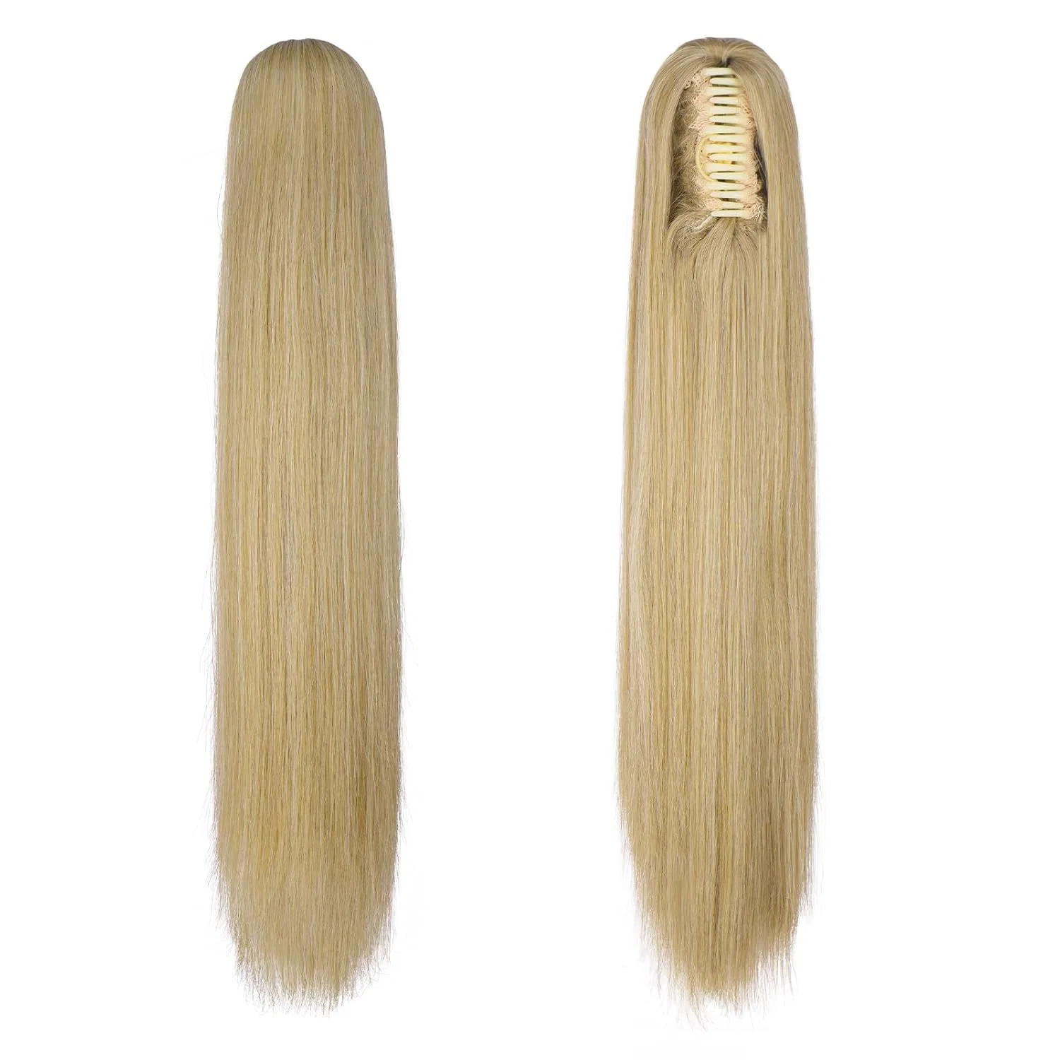 Длинный прямой хвост-накладка «FESHFEN» с заколкой Feshfen, 7/613A# Blonde Mixed — фото 2